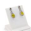 Image 3 : 4.29 ctw Yellow Sapphire and 0.70 ctw Diamond Platinum Earrings