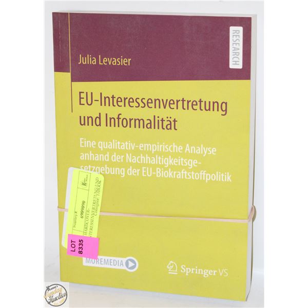 NEW HARDCOVER- EU-INTERESSENVERTRETUNG UND INFORMA