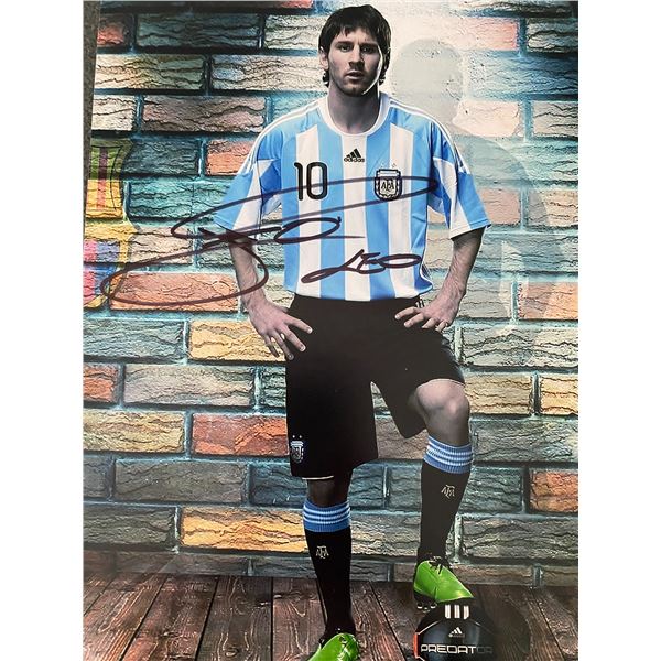 Lionel Messi signed photo
