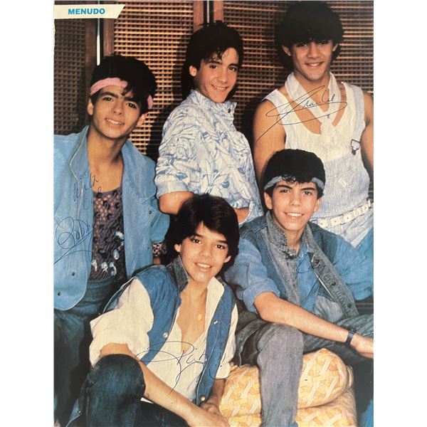 Menudo band signed magazine page