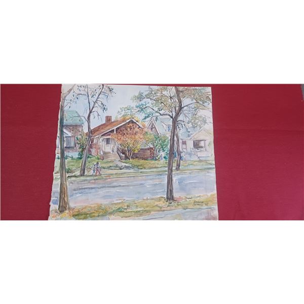 ORIGINAL WATER COLOR PAINTING BY LORRAINE COTTRELL 1985 15 INCH X 17 INCHES
