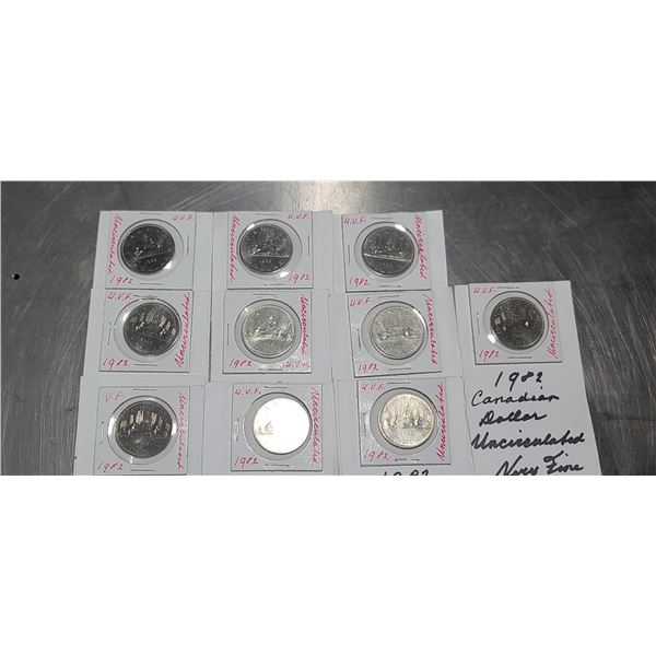 TEN 1982 $1 COINS