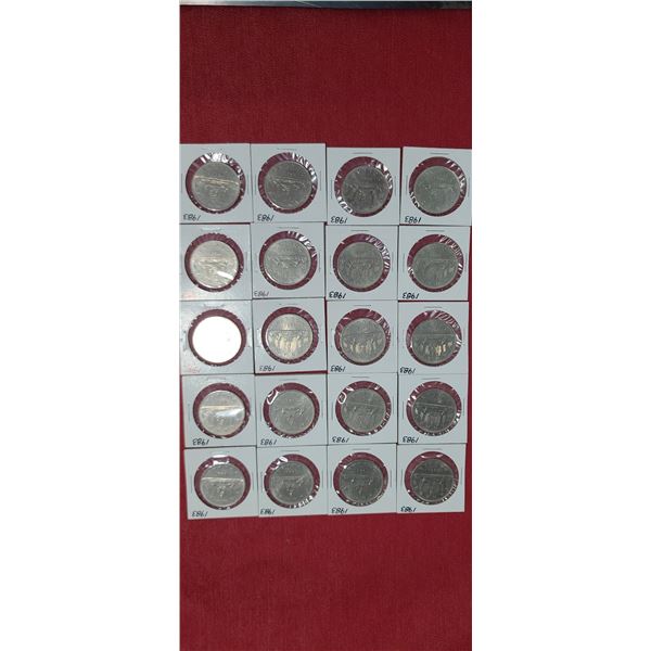 20 1982 $1 COINS