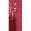 Image 3 : 10KT CHAIN PENDANT - NOT GOLD, RING AND TWO EARINGS