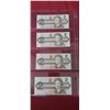 Image 1 : FOUR SEQEUNCIAL AND UNCIRCULATED $2 BILLS