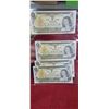 Image 2 : TWO SETS OF FOUR SEQUENCIAL UNCIRCULATED $2 BILLS FROM 1973