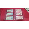Image 1 : THREE 1973 $1 BILLS AND THREE 1986 $2 BILLS UNCIRCULATED