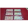 Image 1 : THREE 1973 $1 BILLS AND THREE 1986 $2 BILLS UNCIRCULATED