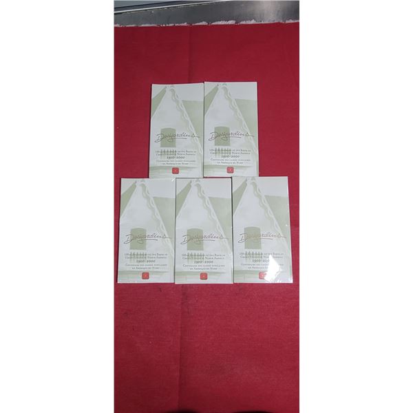 FIVE DESJARDINS 100TH ANNIVERARY OF THE BIRTH OF CREDIT UNIONS IN NORTH AMERICA 1900-2000 10CENT STE