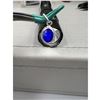 Image 1 : 5.65 CT NATURAL SAPPHIRE  SILVER PENDANT OVAL CUT CERTIFICATION