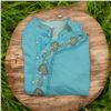 Image 2 : Ocean Blue Midi Dress with flower Embroidery size L