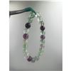 Image 3 : BRAND NEW 8 MM PURPLE AND GREEN FLUORITE  BRACELET ELASTIC