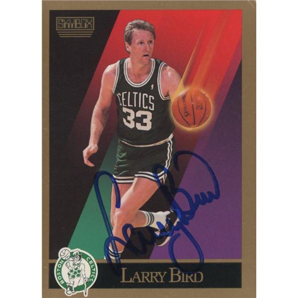 Larry Bird signed basketball card