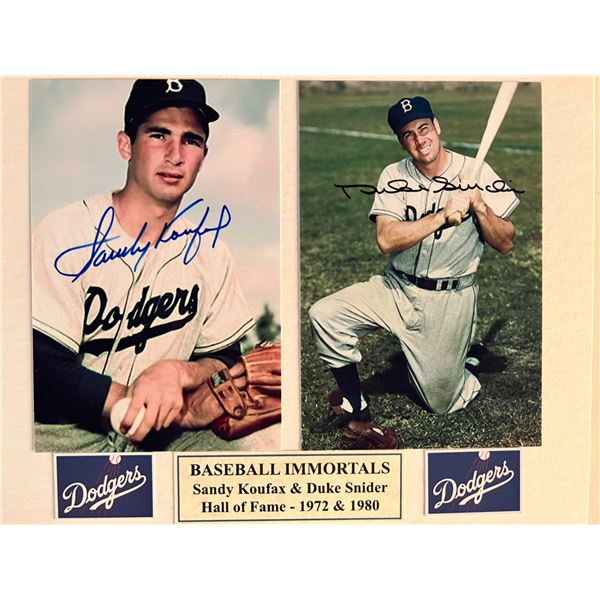 Sandy Koufax / Duke Snider signed photo
