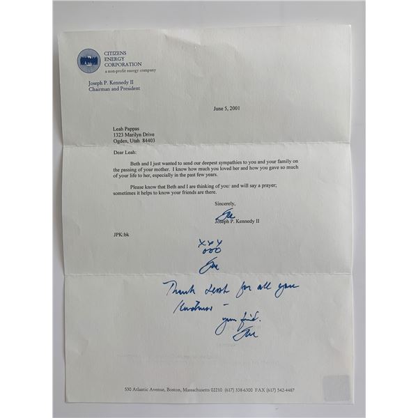 Joseph P. Kennedy II Signed Letter