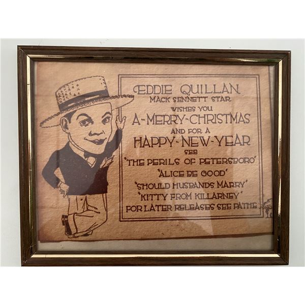 Eddie Quillan framed holiday movie advertisement