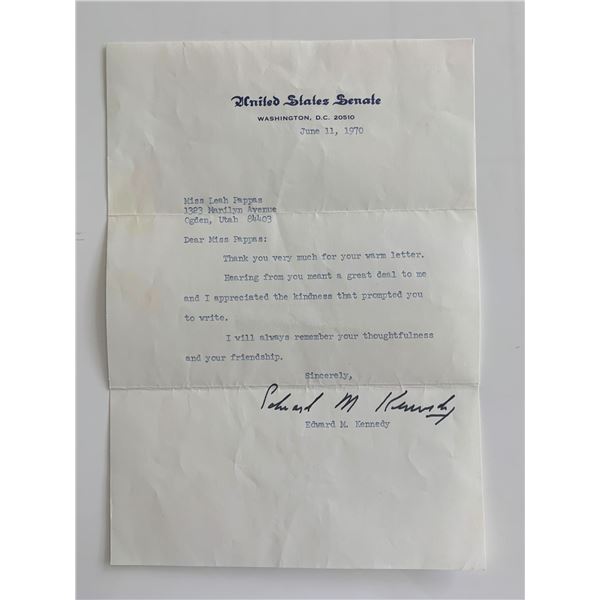 Ted Kennedy Signed Letter