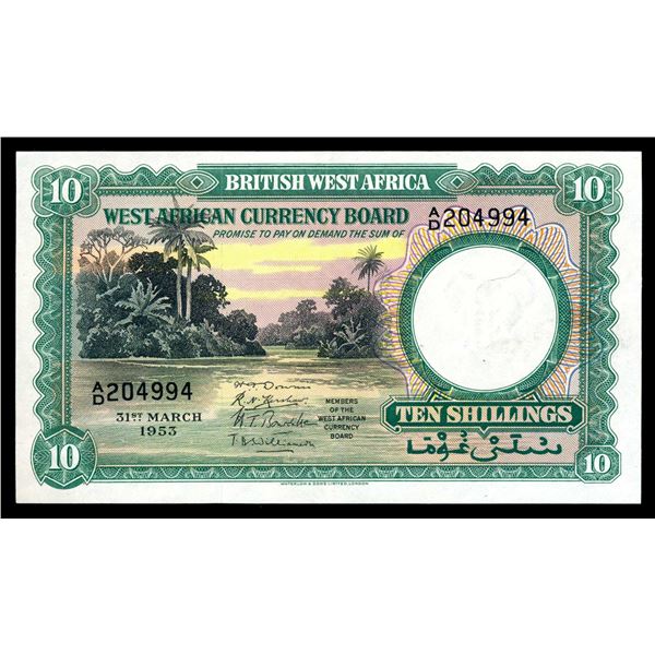 BRITISH WEST AFRICA - 10 shilling 1953 EF-AU