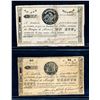 Image 1 : CANADA - Set of 2 merchant scripts Rivier du Chaine 1837