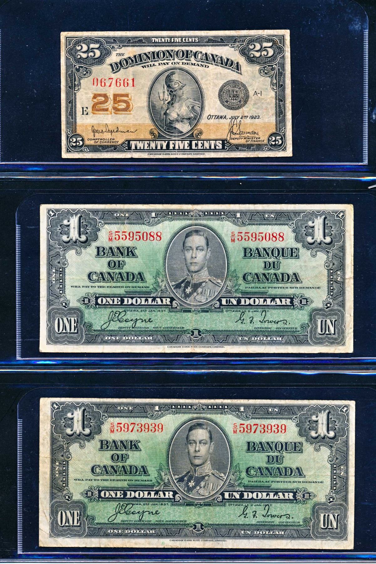 Canada 1923-1937 A Lot of Early Banknotes Very Good-Very Fine