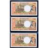 Image 1 : FRENCH DEPENDENCIES - 5 banknotes (3 x 1000F, 1 x 100F 100F Pacific Franc), 100F West African States