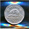Image 2 : CANADA - Lot of 2 x 5 cents 1947 dot VF-20