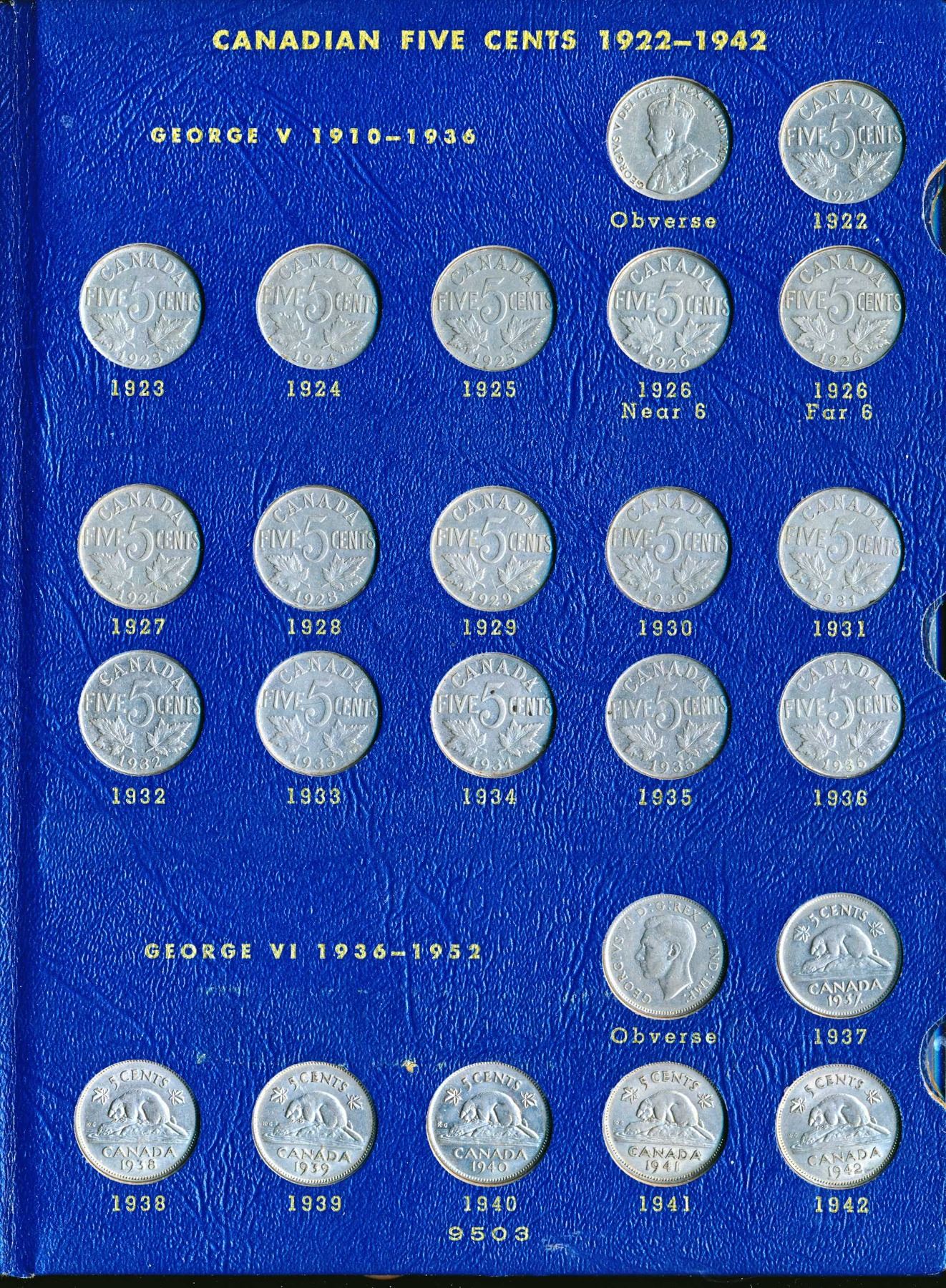 Canada 5 Cent Collection 1922 To 2022 Almost Complete Missing 1925,26 Canada 5 Cent Collection 1922 To 2022 Almost Complete Missing 1925,26
