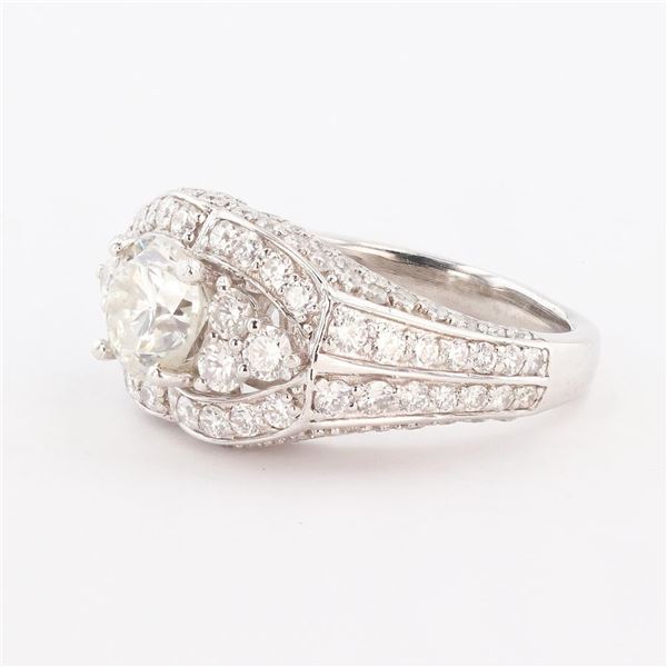 1.04 ctw SI1 CLARITY CENTER Diamond Platinum Ring (2.50 ctw Diamonds)