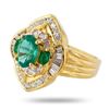 Image 2 : 1.02 ctw Emerald and 0.57 ctw Diamond 18K Yellow Gold Ring