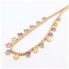 Image 3 : 11.05 ctw UNHEATED MultiColor Sapphire and 4.52 ctw Diamond 18K Yellow Gold Neck