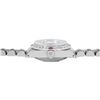 Image 4 : Rolex Ladies Stainless Steel Black Diamond And Ruby Date Wristwatch 26MM