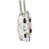 Image 4 : 14k White Gold 1.01 ctw Alternating Channel Ruby & Diamond Circle Pendant Chain
