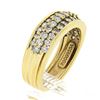 Image 8 : Jose Hess 18k Gold 0.90 ctw Round Prong Diamond Multi Row Grooved Wide Band Ring