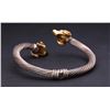 Image 4 : Sterling Silver & 18K Yellow Gold Crossover Bracelet by Ricardi