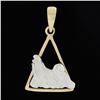 Image 2 : Estate Solid 14K Two Tone Gold Detailed Textured Silky Terrier Charm Pendant