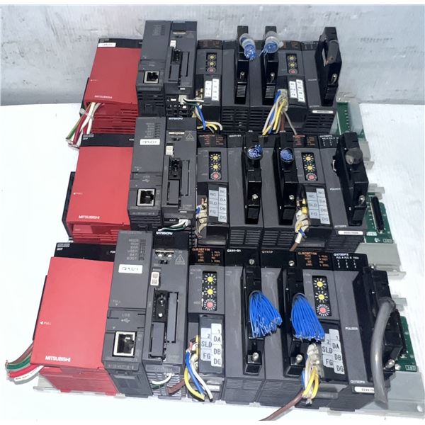 (3) Mitsubishi Racks w/ Power Supplies & Modules as Pictured