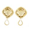 Image 1 : 14k Yellow Gold 4.14 ctw Channel Set Diamond Covered Cushion Shape Button Earrin