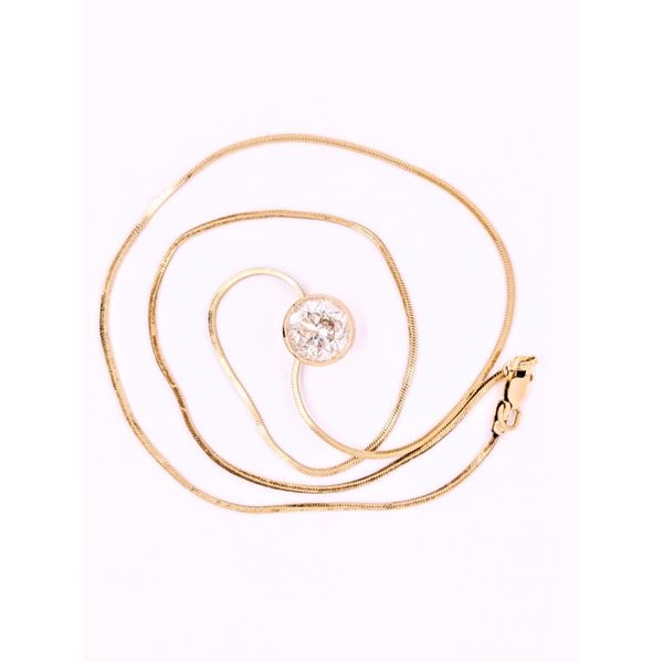4.00 ctw Diamond Pendant Necklace - 14KT Yellow Gold