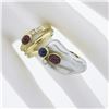 Image 3 : 14k Yellow Gold Baroque Pearl w/ Diamond, Cabochon Ruby & Sapphire Wrap Ring