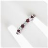 Image 4 : 18k White Gold 2.10 ctw Round Ruby Diamond Alternating Eternity Wedding Band Rin