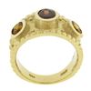 Image 7 : 14k Yellow Gold Oval Garnet Citrine Matte Finish Bead Work Wide Cigar Band Ring