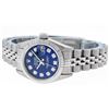 Image 9 : Rolex Ladies Stainless Steel Quickset Blue Diamond Datejust Wristwatch 26MM