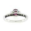 Image 6 : 14k White Gold Oval Pinkish Red Spinel Solitaire & Round Diamond Accents Ring
