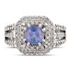 Image 2 : 1.50 ctw UNHEATED Color-Change Sapphire and 0.93 ctw Diamond 14K White Gold Ring