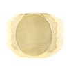Image 4 : Mens 14K Yellow Gold Engravable Oval Brushed Wide Grooved & Polished Signet Ring