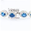 Image 3 : 12.28 ctw Blue Sapphire and 2.59 ctw Diamond Platinum Bracelet
