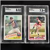 Image 1 : Set of (2) Nolan Ryan Houston Astros Topps Baseball Cards - SGC Graded