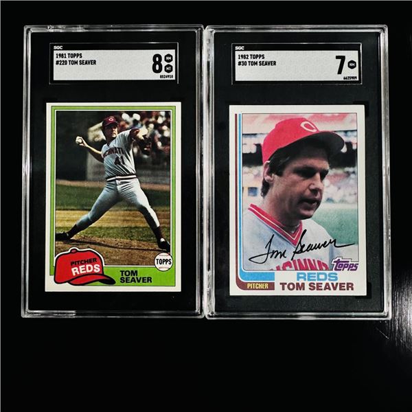 Set of (2) Tom Seaver Topps Baseball Cards - SGC Graded