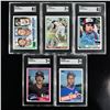 Image 1 : Set of (5) Topps Baseball Cards - SGC Graded w/ Ripken Jr., Gwynn, Carter
