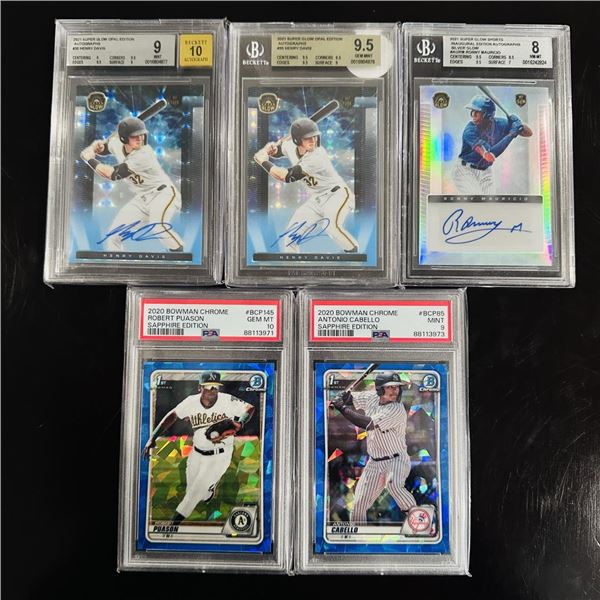 Set of (5) Modern Prospect Baseball Cards - Henry Davis, Ronny Mauricio, Robert